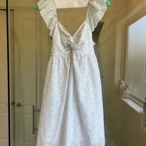 White Eyelet Sundress with Ruffle Straps